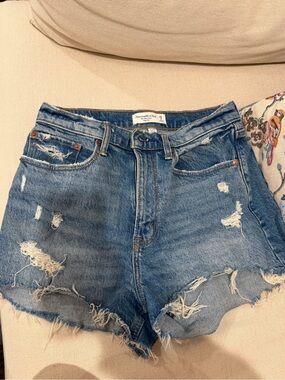Abercrombie & Fitch Distressed Blue Denim Cutoff Shorts